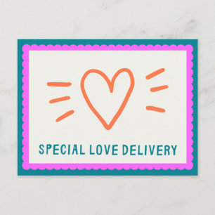 Postal Personalizado - Conexiones Verdes Naranjas y Rosas