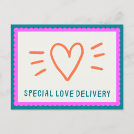 Postal Personalizado - Conexiones Verdes Naranjas y Rosas