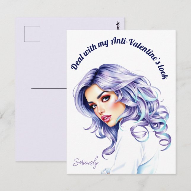 Postal Personalizado contra San Valentín de la belleza pú (Anverso / Reverso)