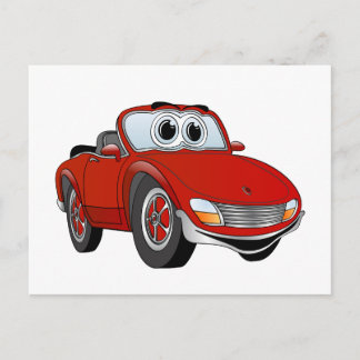 Postal Personalizado convertible de coche de deportes roj