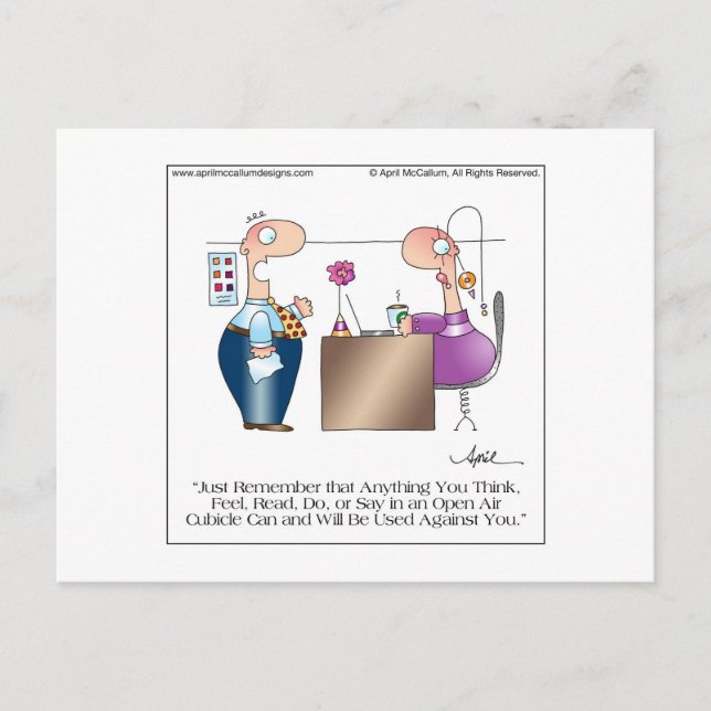 Postal Personalizado CUBICLE LOVE de April McCallu (Anverso)