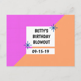 Postal Personalizado - Cumpleaños geométrico Save the Dat