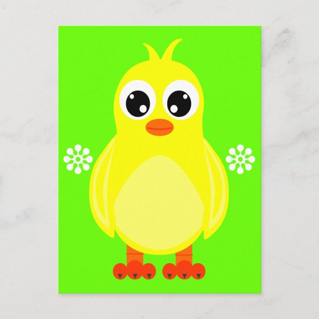 Postal Personalizado Cute Baby Chick (Anverso)