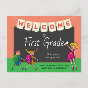 Postal Personalizado Cute Bienvenido A Primera Postcard
