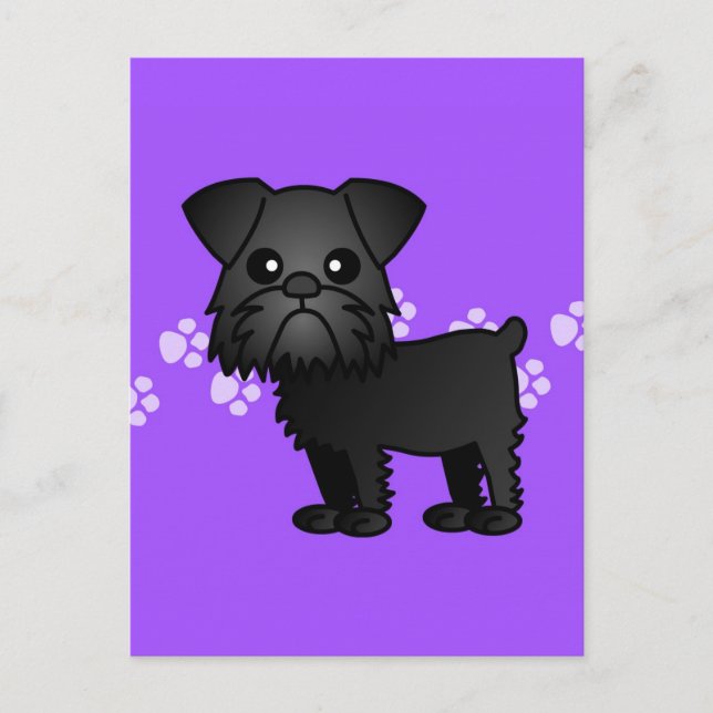 Postal Personalizado Cute Black Brussels Griffon (Anverso)