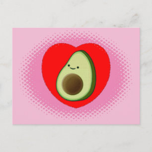 Postal Personalizado Cute De Aguacate En Rosa Del Corazón