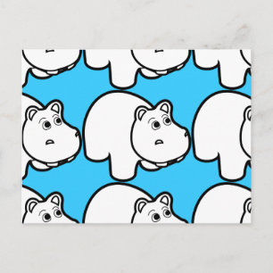 Postal Personalizado Cute Hippo