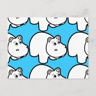 Postal Personalizado Cute Hippo
