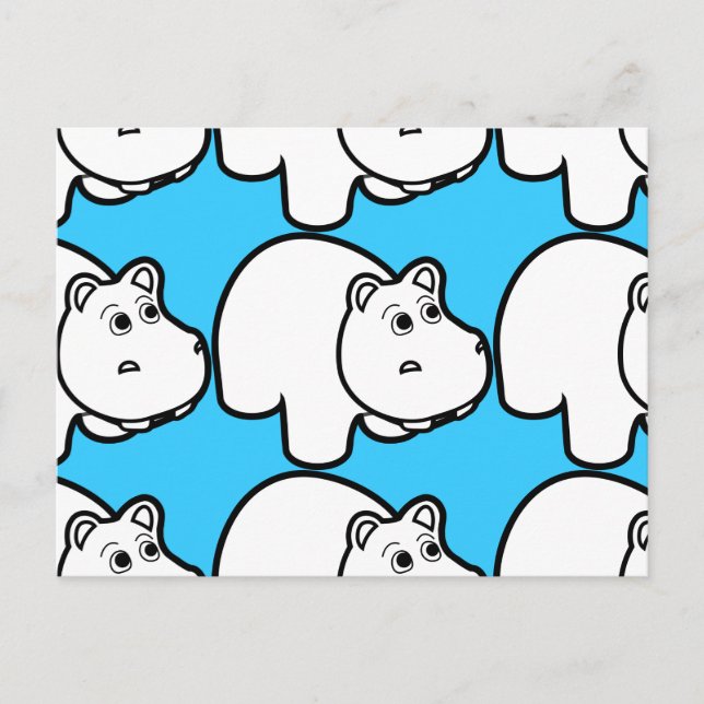 Postal Personalizado Cute Hippo (Anverso)