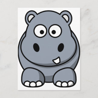 Postal Personalizado Cute Hippo