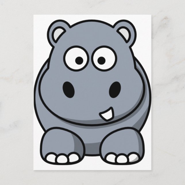 Postal Personalizado Cute Hippo (Anverso)