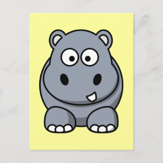 Postal Personalizado Cute Hippo