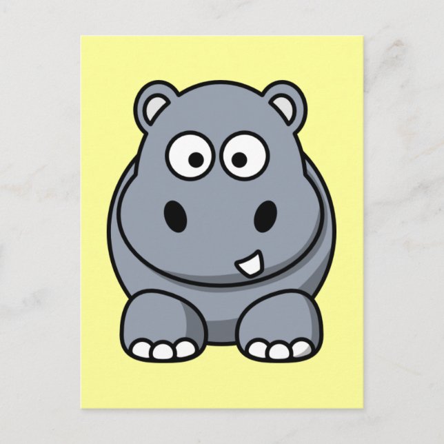 Postal Personalizado Cute Hippo (Anverso)