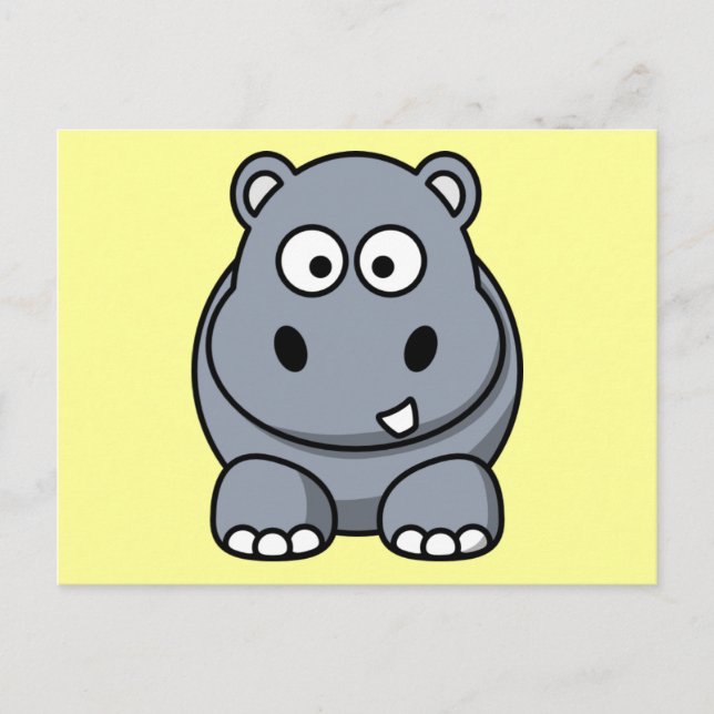 Postal Personalizado Cute Hippo (Anverso)