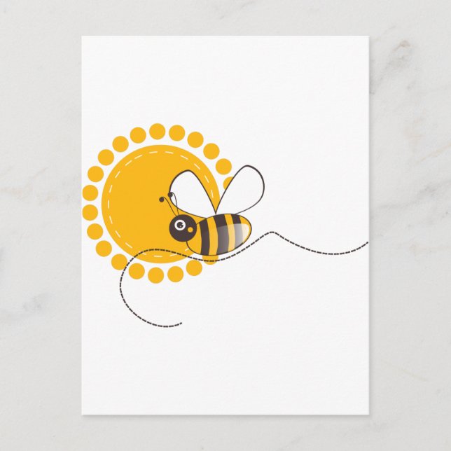 Postal Personalizado Cute Honey Bee (Anverso)