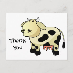 Postal Personalizado Dairy Cow Gracias Postcard