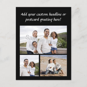 Postal Personalizado de 3 Collages de fotos