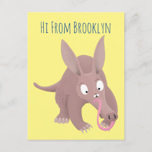 Postal Personalizado de aardvark gracioso