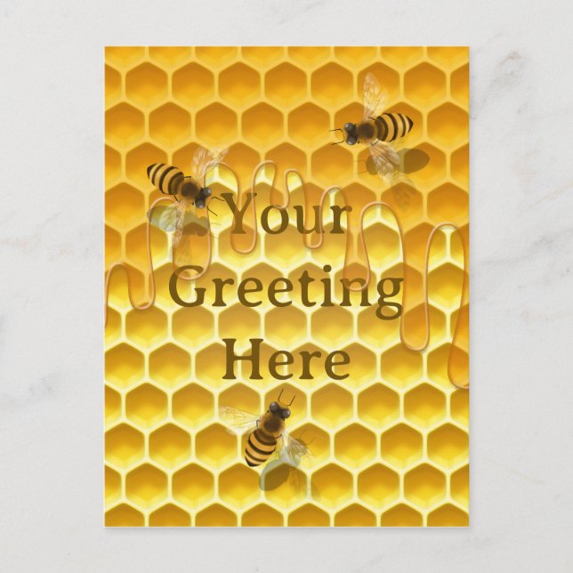 Postal Personalizado de abejas doradas (Anverso)
