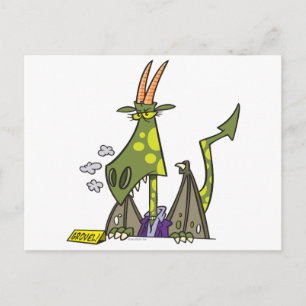 Postal personalizado de actitud de señora del dragón medi