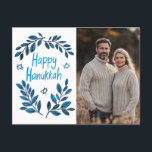 Postal Personalizado de acuarela botánica feliz Hanukkah<br><div class="desc">¡Dulce dibujo para desear a alguien feliz hanukkah! Haga clic en "editar usando la herramienta de diseño" para añadir su propia foto y texto. También disponible como tarjeta de saludo, tarjeta de foto o descarga digital para enviar instantáneamente por correo electrónico o mensaje de texto. Revisa mi tienda para más...</div>
