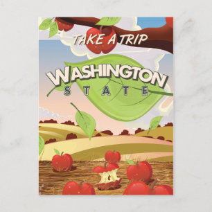 Postal Personalizado de afiches de viaje del árbol Apple 