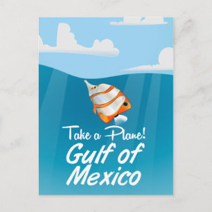 Postal Personalizado de afiches de viajes del Golfo de Mé