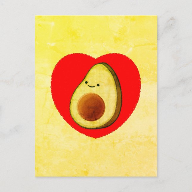 Postal Personalizado De Aguacate En Pintura De Corazón Ro (Anverso)