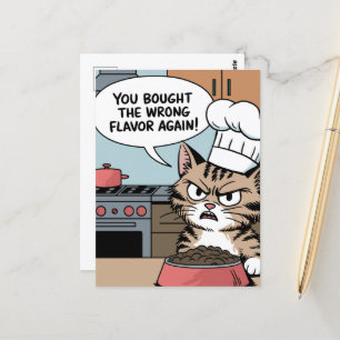Postal Personalizado de alimentos para gatos con sabor in