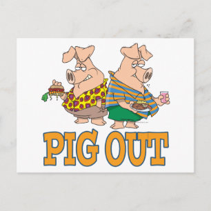 Postal Personalizado DE ALIMENTOS PIG OUT