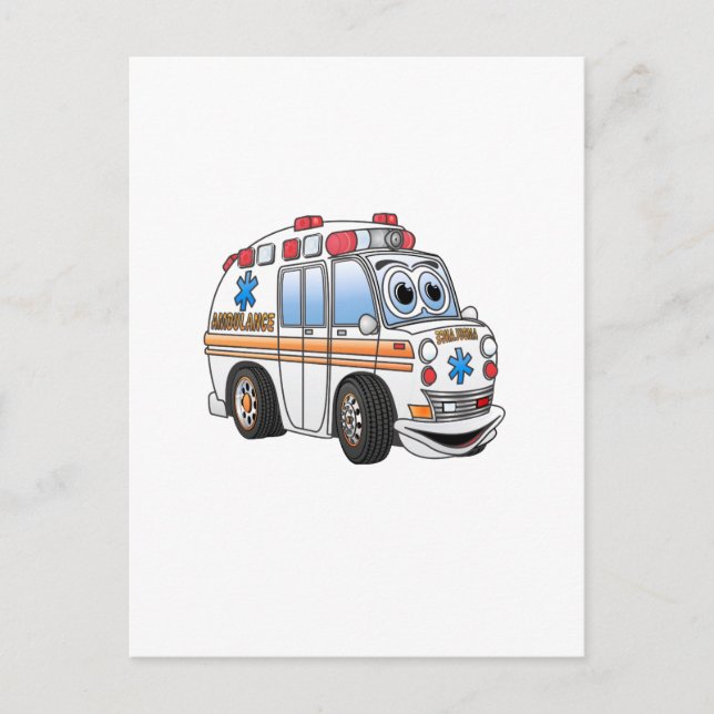 Postal Personalizado de ambulancia divertida (Anverso)