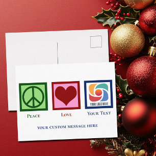 Postal Personalizado de amor por la paz nombre del logoti