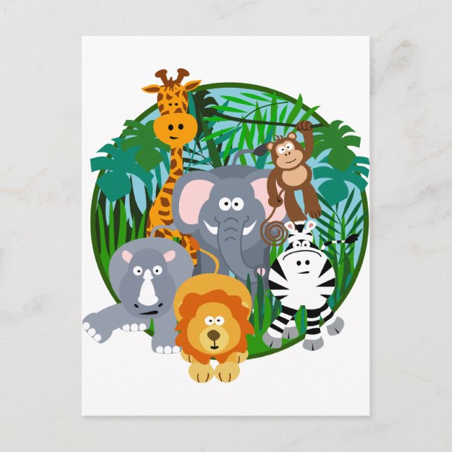 Postal Personalizado de animales de Safari (Anverso)