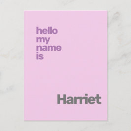 Postal personalizado de anuncio de nacimiento de chica de