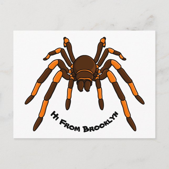 Postal Personalizado de araña tarántula arenosa marrón y  (Anverso)