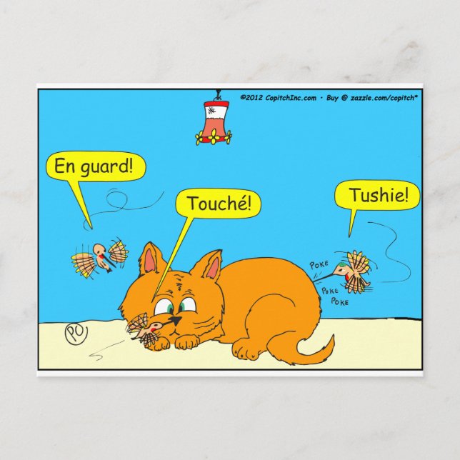 Postal personalizado de ataque de colibrí de 293 (Anverso)