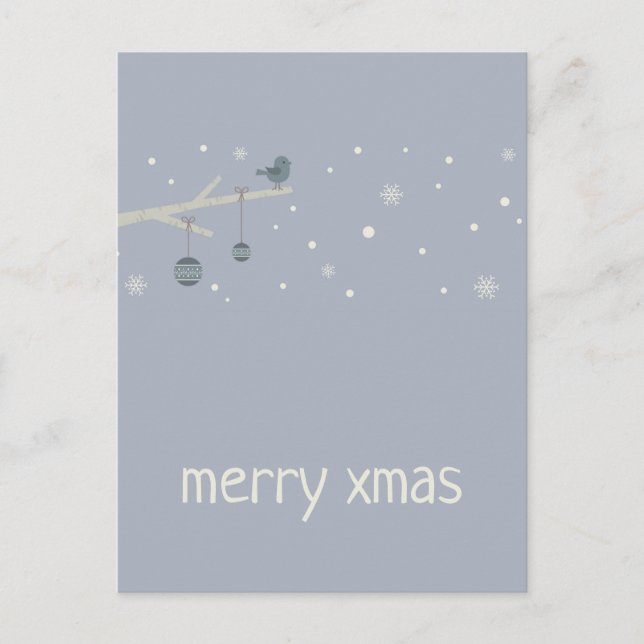 Postal Personalizado de aves robin de árboles de árboles  (Anverso)