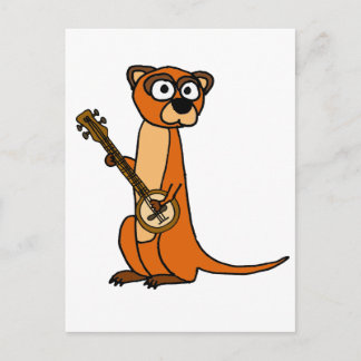Postal Personalizado de banjo de mongosta suave