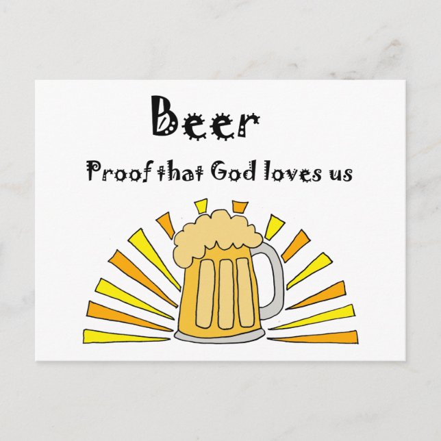 Postal Personalizado de Beer Drinker con Mug y Sun (Anverso)