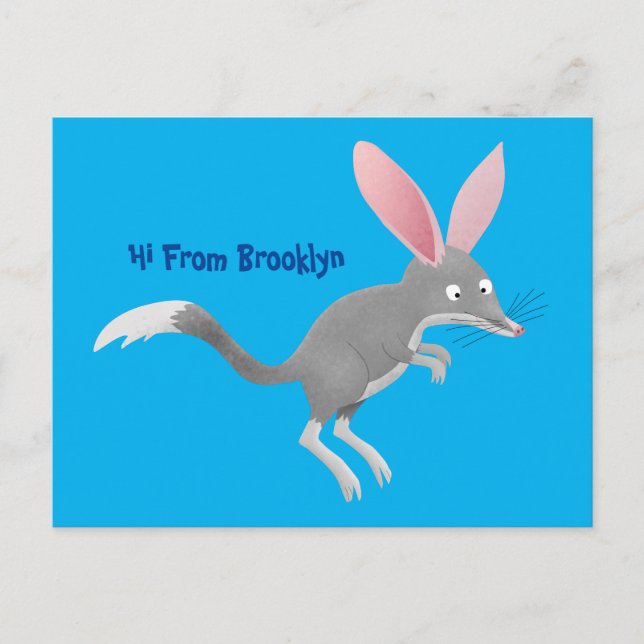 Postal Personalizado de bilby australiano feliz (Anverso)