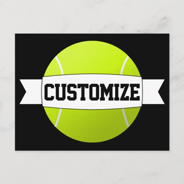 Postal Personalizado de bolas de tenis Mensajes de texto  (Anverso)