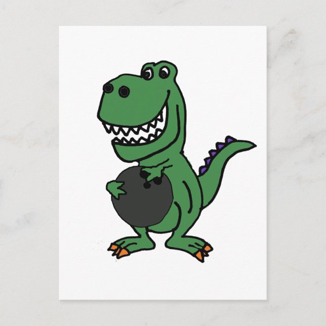 Postal Personalizado de bolos de Dinosaurio Cute T-rex (Anverso)
