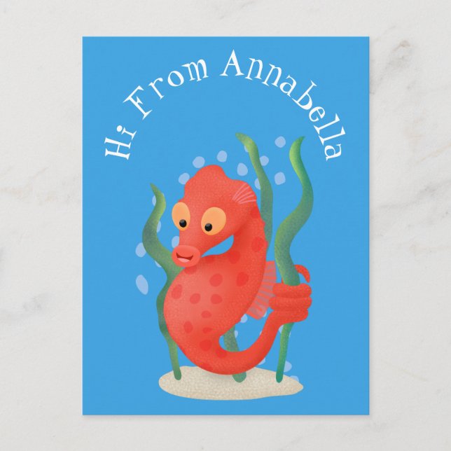Postal Personalizado de caballitos de mar de pepino (Anverso)