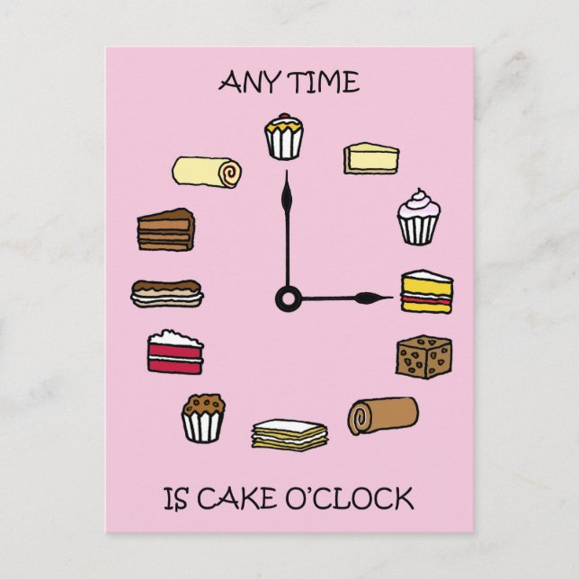 Postal Personalizado de Cake O'clock Cake Lovers (Anverso)