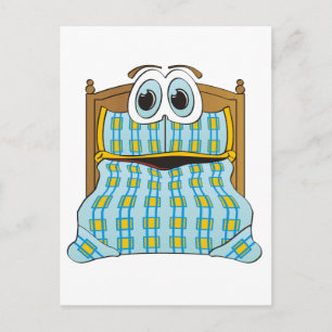 Postal Personalizado de cama azul y oro