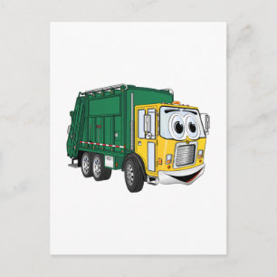 Postal Personalizado de Camión de Basura Sonriente de Oro