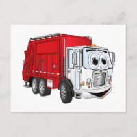 Personalizado de camiones de basura roja blanca