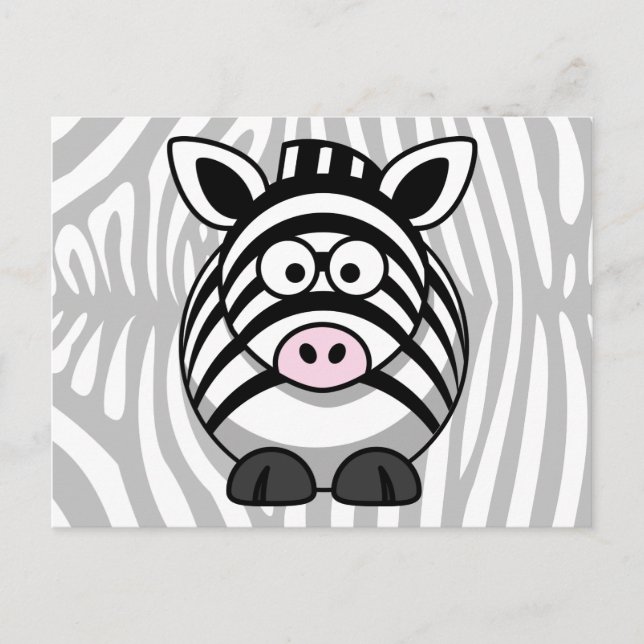 Postal Personalizado De Cebra Con Rayas (Anverso)