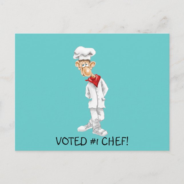 Postal Personalizado de Chef con palabras graciosas (Anverso)