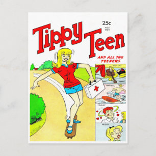 Postal Personalizado de Chica adolescente de skateboard